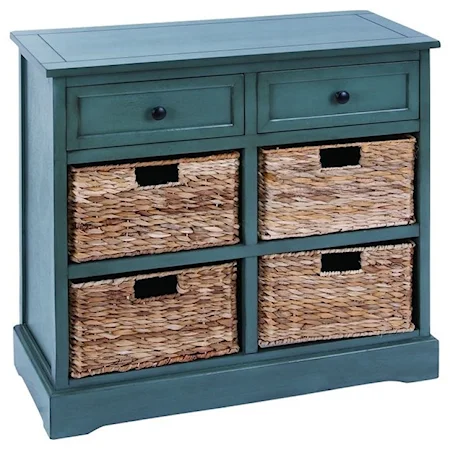 Wood Wicker Basket Cabinet